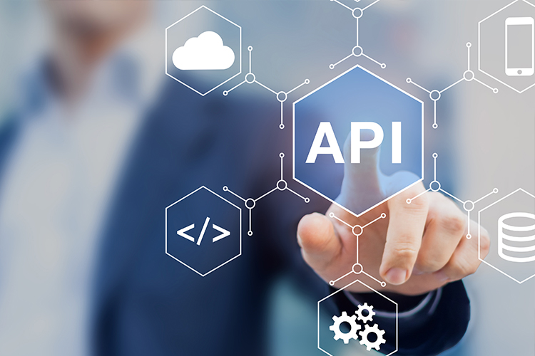 Ilustração de API conectando múltiplos serviços