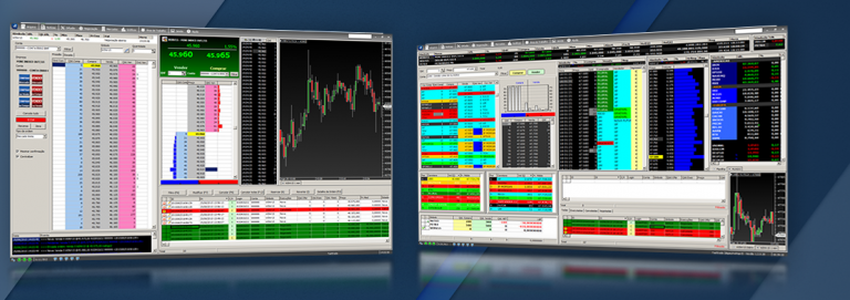 Duas telas exibindo cotações da bovespa