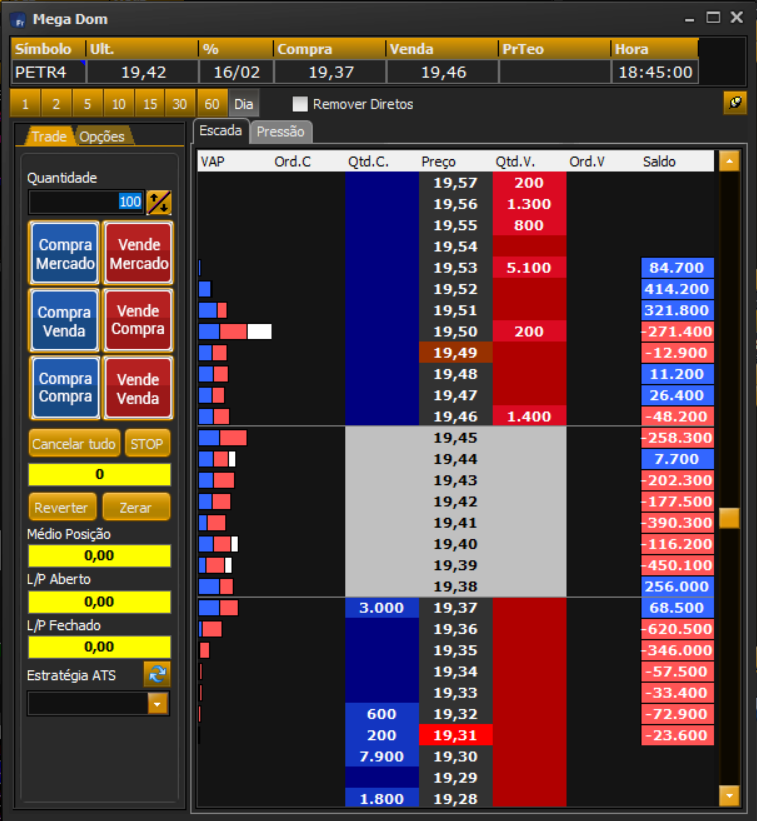 Tela do aplicativo fast trade mega dom