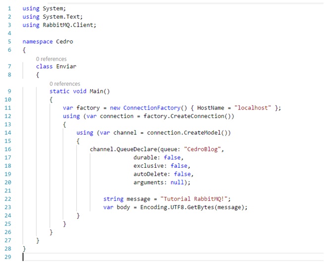 Código fonte da Cedro em RabbitMQ