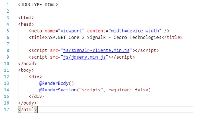 Tela de código fonte em ASP NET